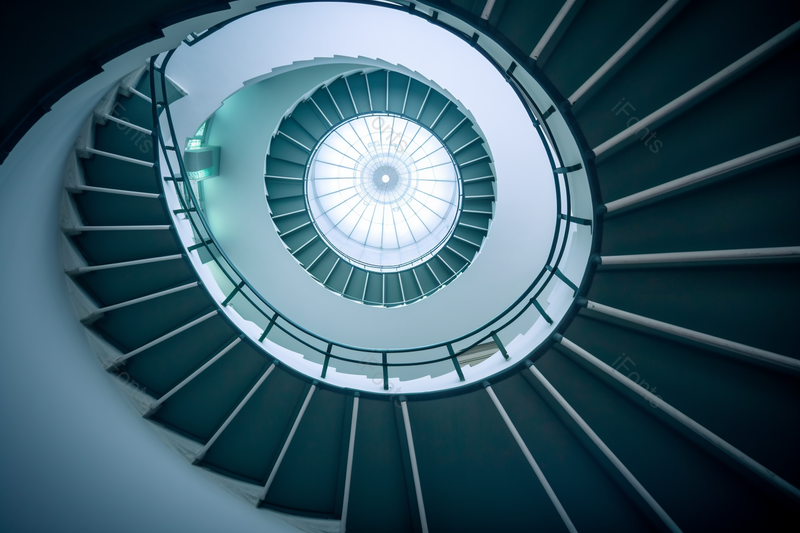 蓝色的几何旋转创意图片楼梯仰视图高清摄影图建筑设计,高清,摄影图,摄影图片,图片大全,摄影图免费下载